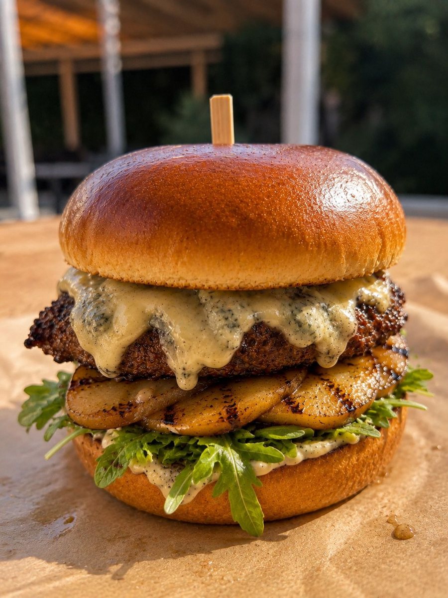 Burger s hruškou a gorgonzolou